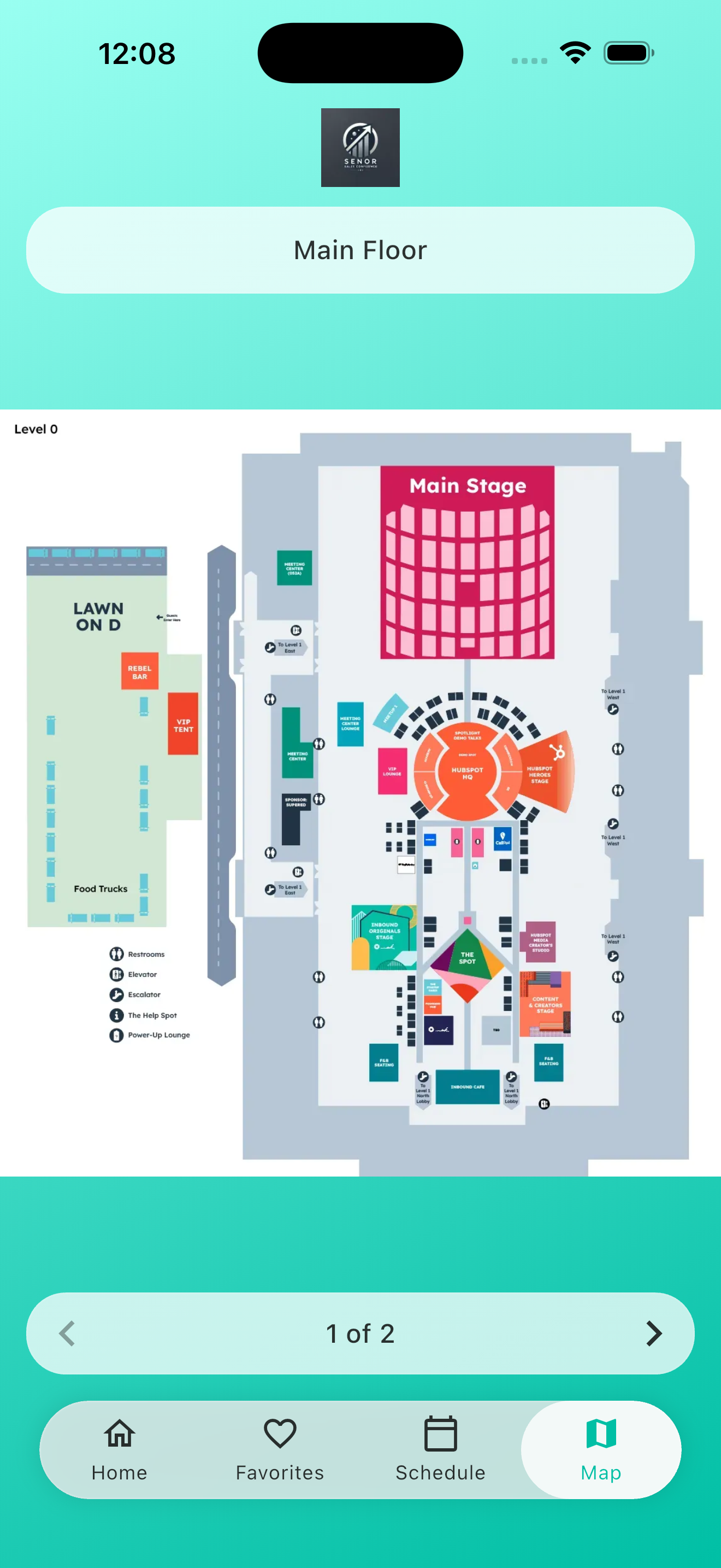 Venvi venue map screen